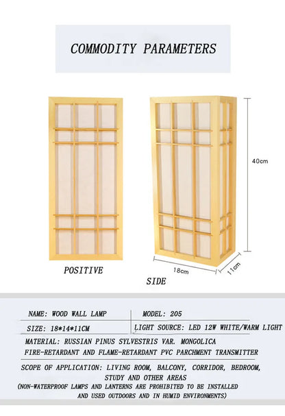 Modern Japanese Wall Lamp Tatami Style Minimalist Wall