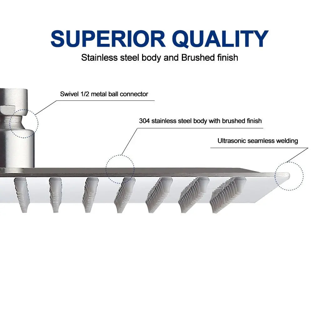 Stainless Steel Ultrathin Shower Head 16 Rainfall Shower