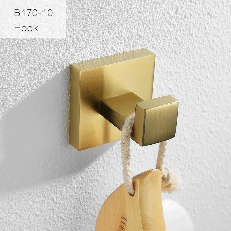Gold Brushed Bathroom Hardware Towel Bar Rail Toilet