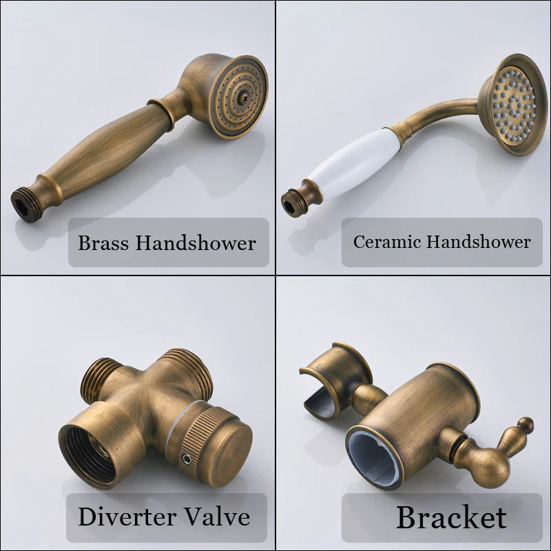 Rainfall Bathroom Shower Brass Antique Shower Mixers Handshower