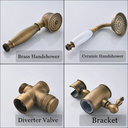 Rainfall Bathroom Shower Brass Antique Shower Mixers Handshower