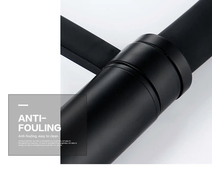 Smesiteli Faucets Round Matte Black Brass Handle Hole