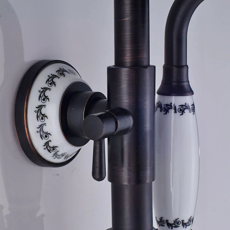 Luxury Shower Faucet Dual Handle Rainfall Bathroom Shower