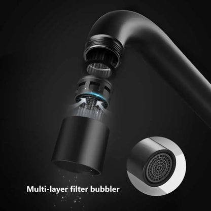 Brushed Gold Sink Faucet 360 Rotation Folding Faucet