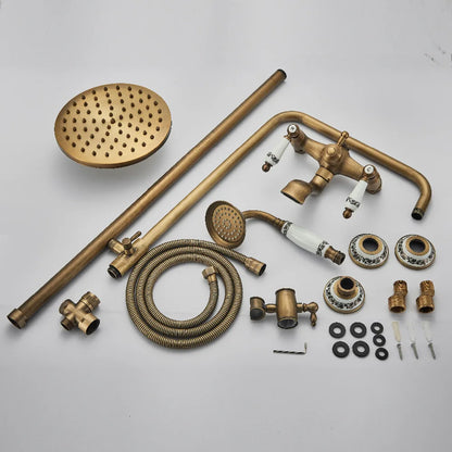Luxury Shower Faucet Dual Handle Rainfall Bathroom Shower