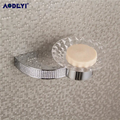 Czech Crystal Bathroom Hardware Robe Hook Towel Rail