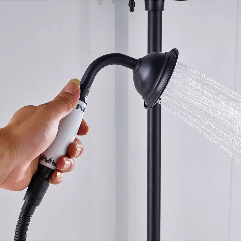 Luxury Shower Faucet Dual Handle Rainfall Bathroom Shower