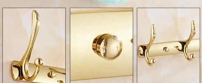 Wall Mounted Gold/Chrome/Rose Gold Clothes Hat Hook Row