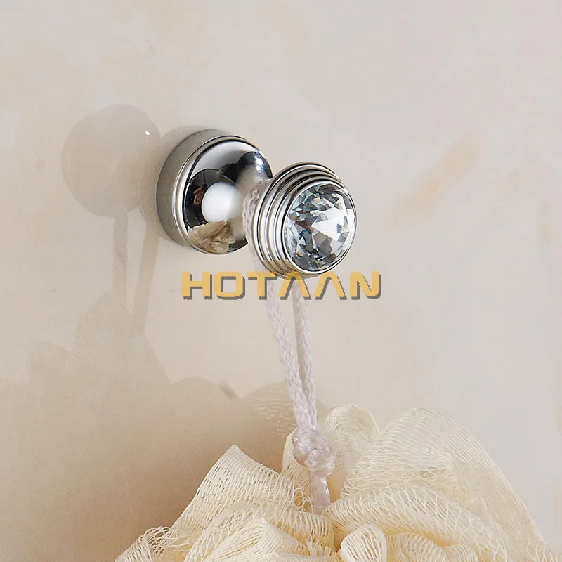 Crystal Hook Chrome Color Wall Clothes Rack Cloth