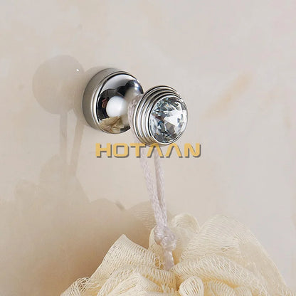Crystal Hook Chrome Color Wall Clothes Rack Cloth