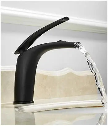 Bathroom Basin Faucet White Black Solid Brass Specail