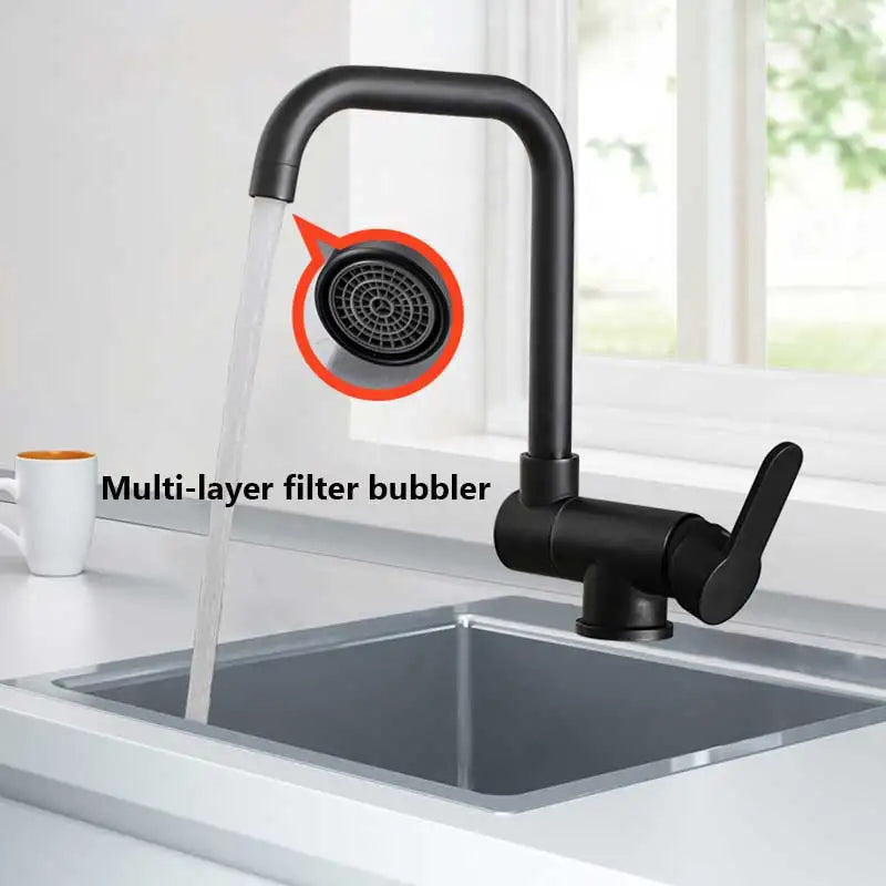 Brushed Gold Sink Faucet 360 Rotation Folding Faucet