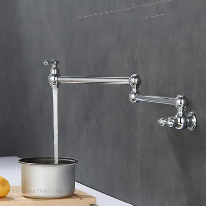 Brushed Gold Faucet Wall Mount Bathroom Basin Faucet