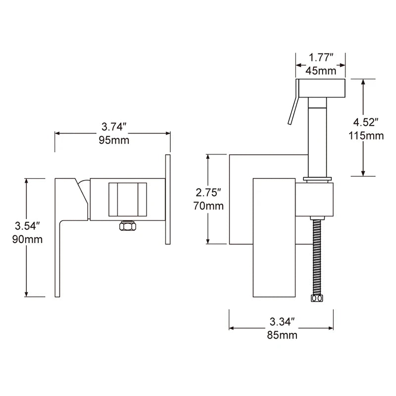 Smesiteli Toilet Brass Bidet Spray Shower Bidet Copper