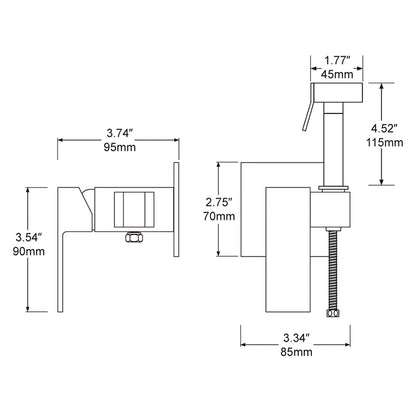 Smesiteli Toilet Brass Bidet Spray Shower Bidet Copper