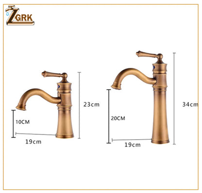 Zgrk Basin Faucets Antique Brass Sink Faucet Handle