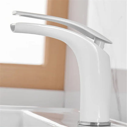Bathroom Basin Faucet White Black Solid Brass Specail