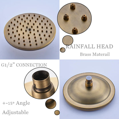 Rainfall Bathroom Shower Brass Antique Shower Mixers Handshower