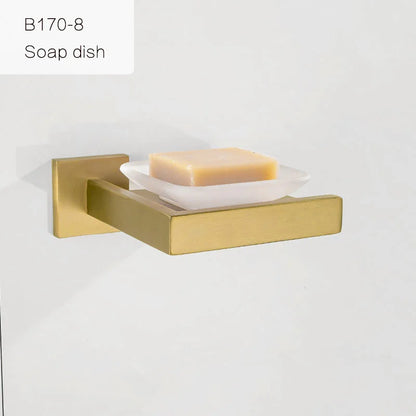 Gold Brushed Bathroom Hardware Towel Bar Rail Toilet