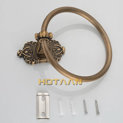 Solid Aluminium Wall-Mounted Round Antique Brass Color Towel