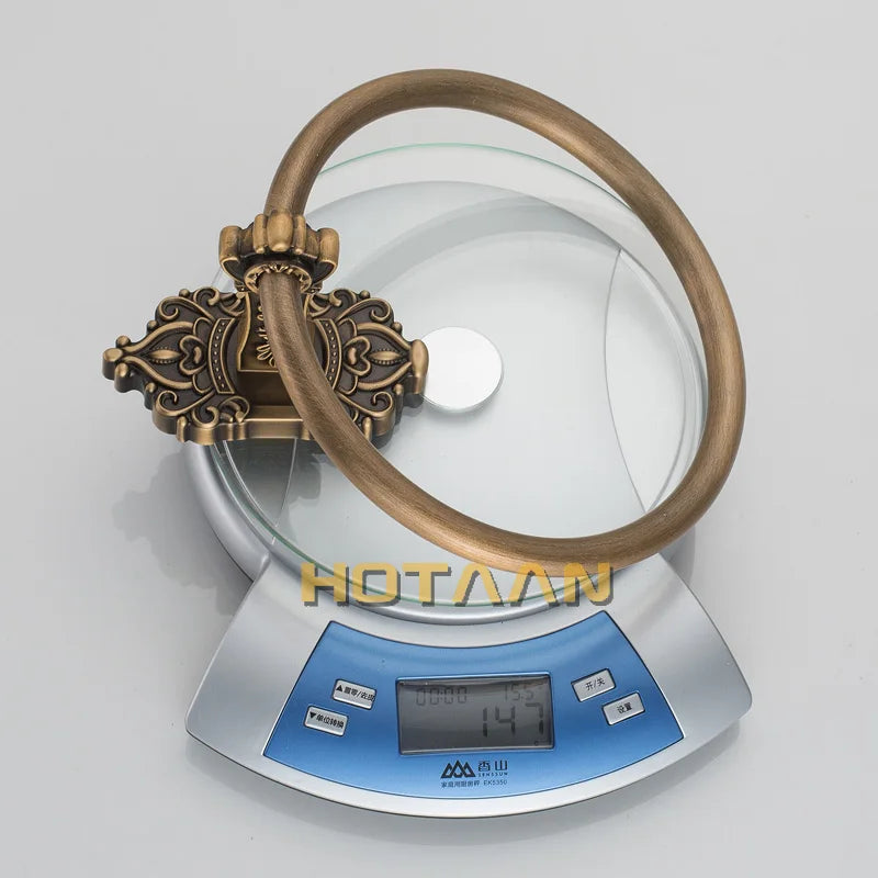 Solid Aluminium Wall-Mounted Round Antique Brass Color Towel