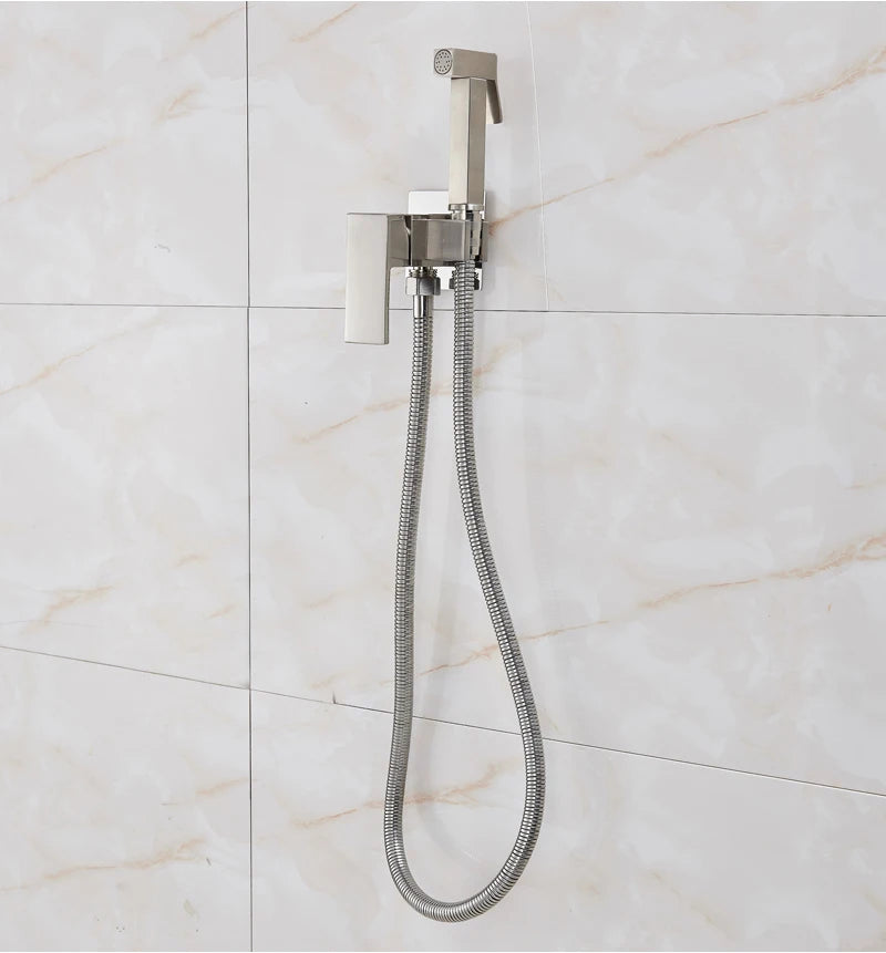 Black/Chrome Toilet Shower Mixer Faucet Cold Water Mixer