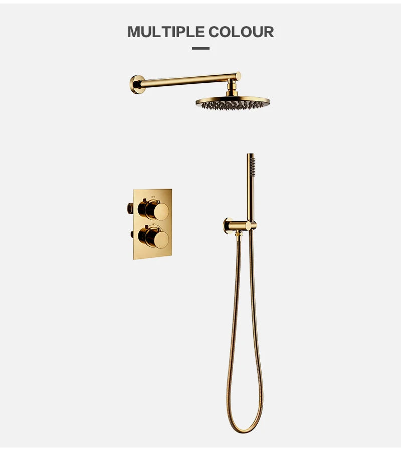 Smesiteli Titanium Gold Solid Brass Shower Intelligent
