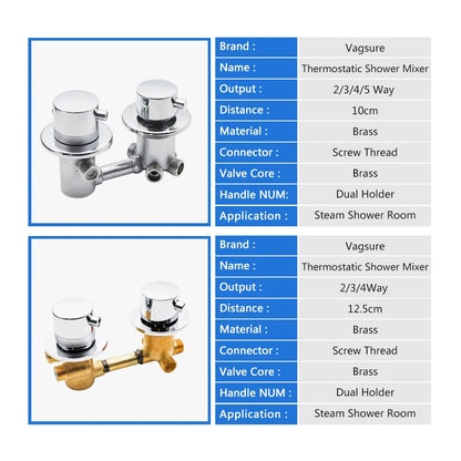 Vagsure 2/3/4/5ways Outlet Brass Mixing Valve Diverter