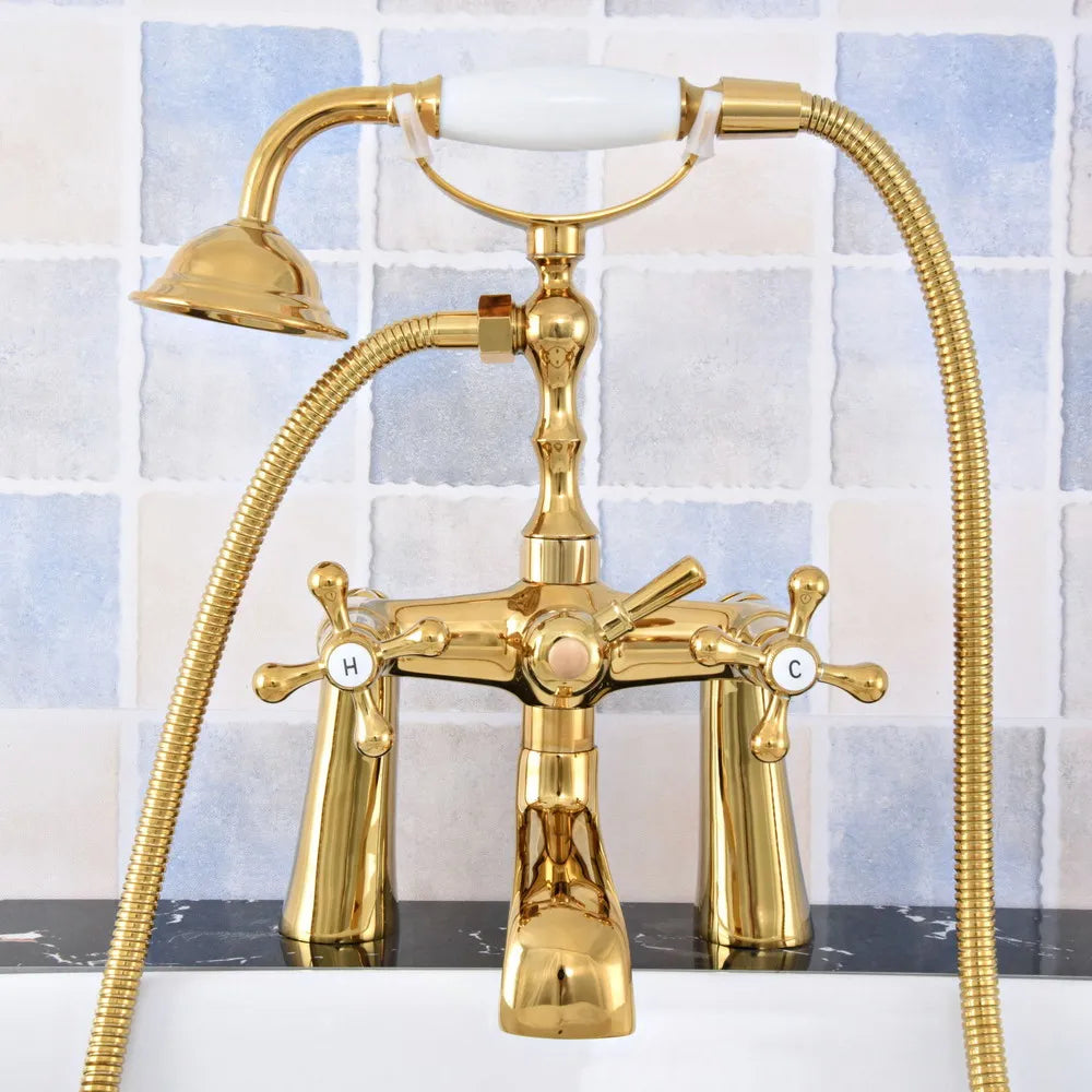 Bathtub Faucets Luxury Gold Brass Bathtub Shower Faucet
