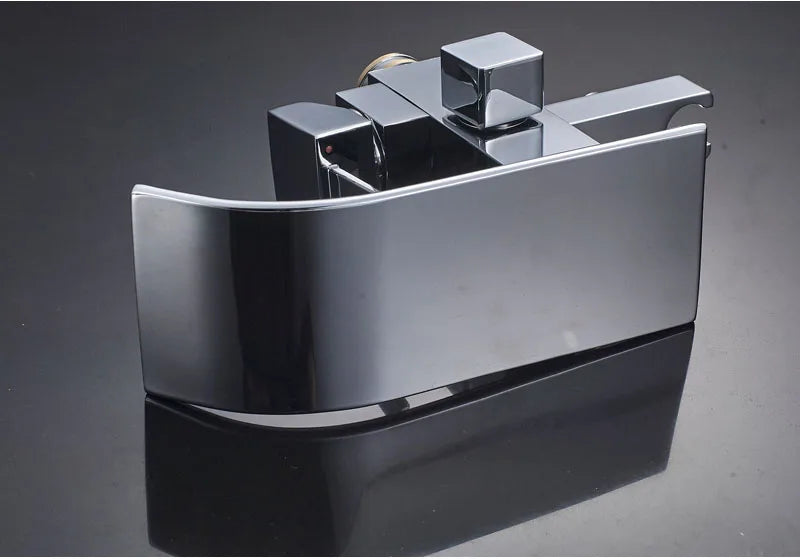 Shbshaimy Chrome Floor Bathroom Bathtub Faucet Handshower Two