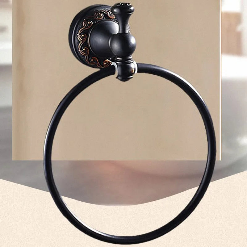 Modern Black Wall Mounted Bath Hardware Luxury Brass