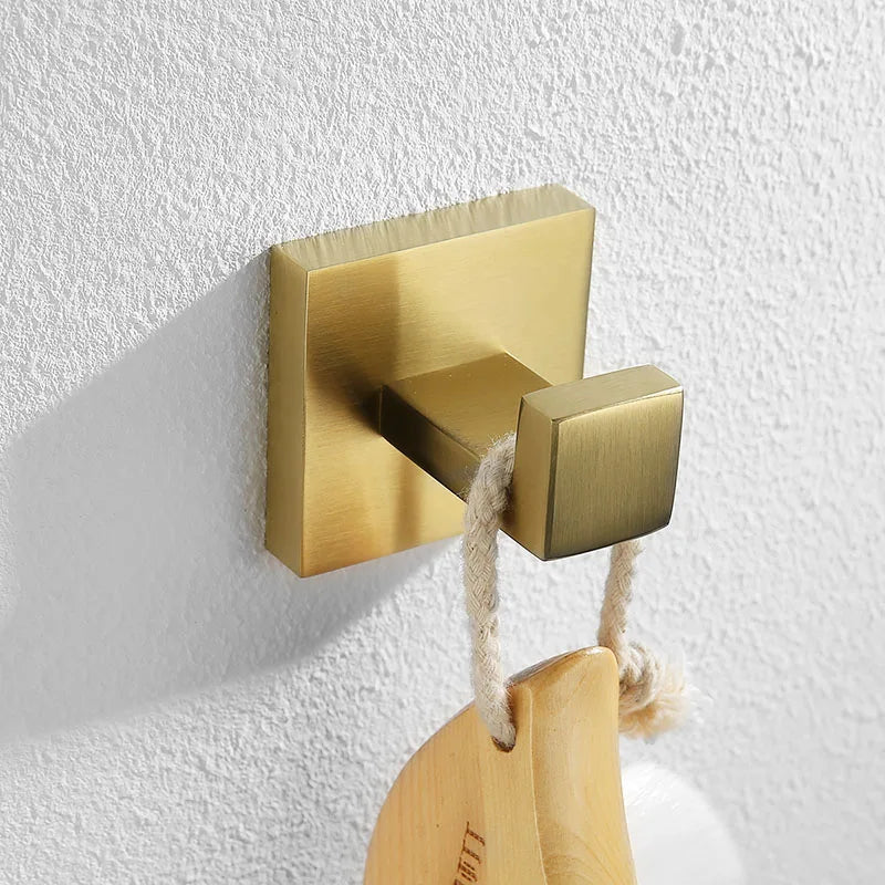 Gold Brushed Bathroom Hardware Towel Bar Rail Toilet