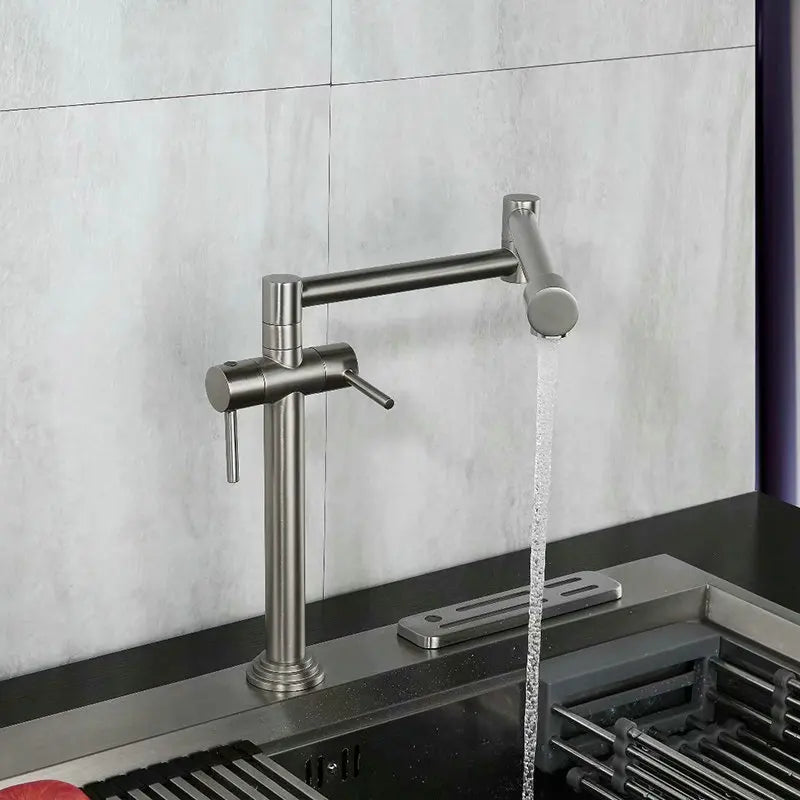Faucet Solid Brass Crane Deck Mounted Sink Mixer