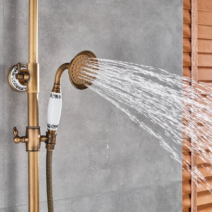 Luxury Shower Faucet Dual Handle Rainfall Bathroom Shower