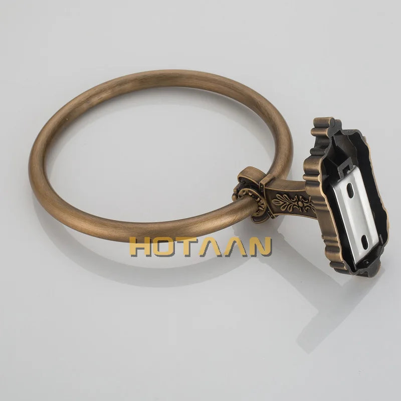 Solid Aluminium Wall-Mounted Round Antique Brass Color Towel