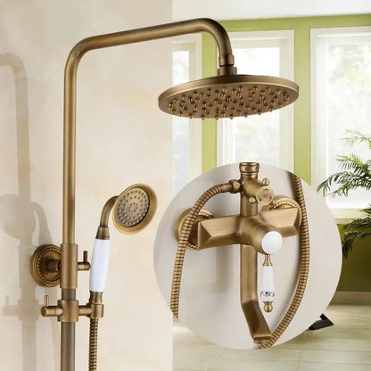 Bathroom Rain Shower Antique Bronze Wall Mounted Bath