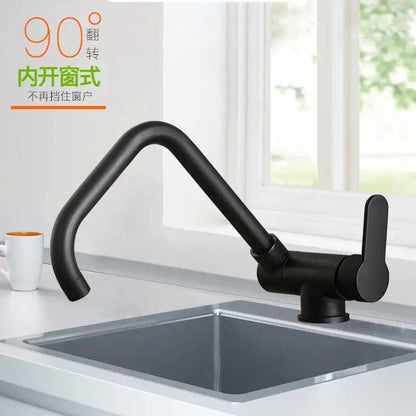 Brushed Gold Sink Faucet 360 Rotation Folding Faucet
