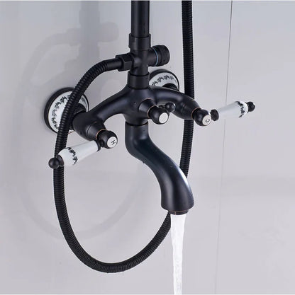 Luxury Shower Faucet Dual Handle Rainfall Bathroom Shower