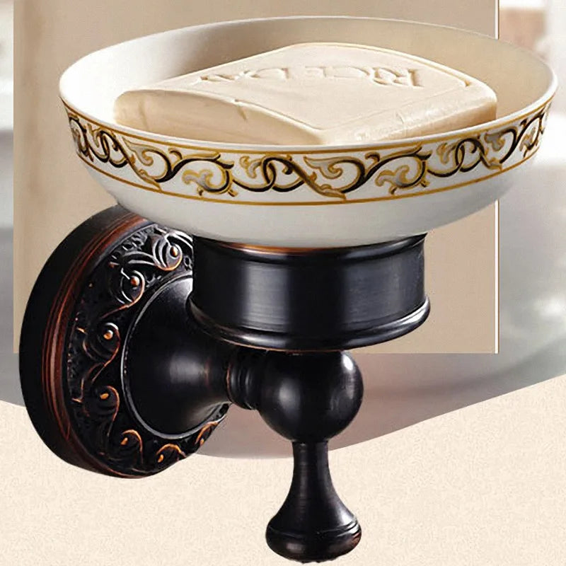 Modern Black Wall Mounted Bath Hardware Luxury Brass