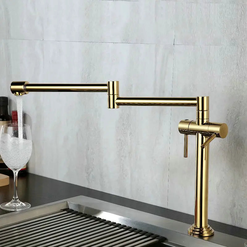 Faucet Solid Brass Crane Deck Mounted Sink Mixer