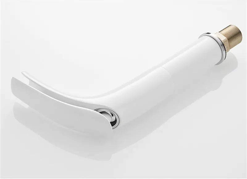 Bathroom Basin Faucet White Black Solid Brass Specail