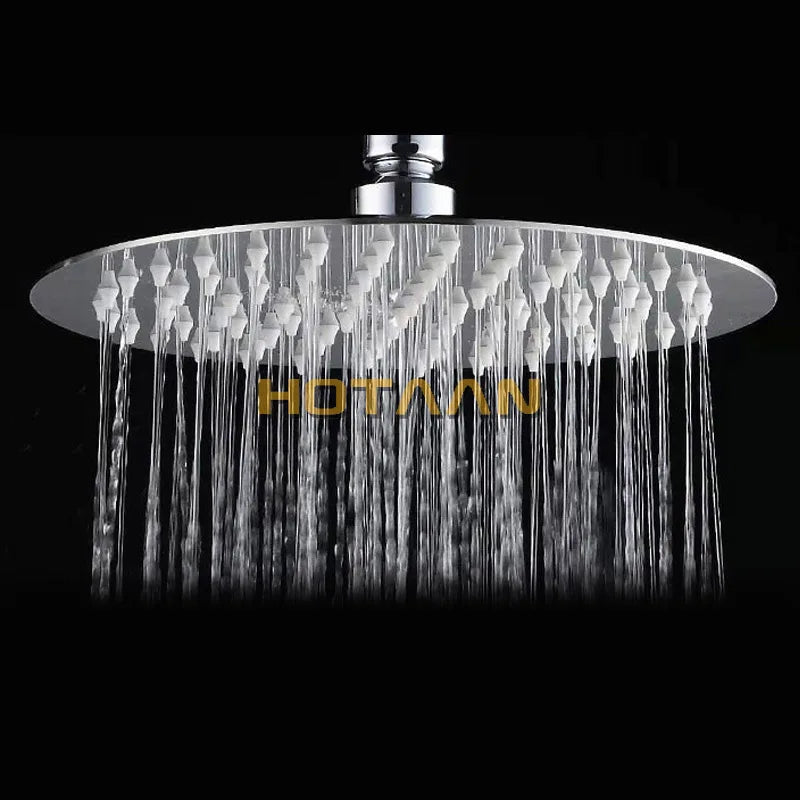 Inch 20x20cm Luxury Round Overhead Rain Shower Head