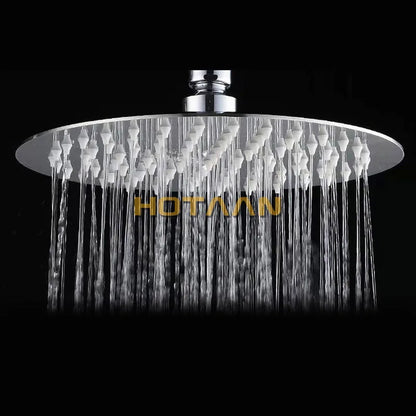 Inch 20x20cm Luxury Round Overhead Rain Shower Head