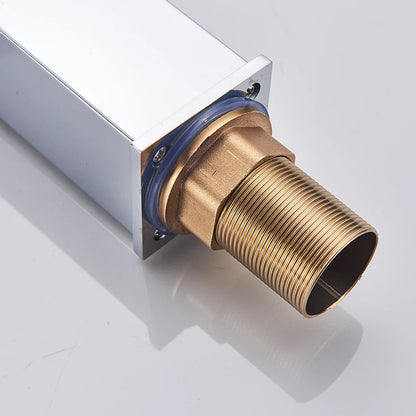 Brushed Gold Bathroom Basin Faucet Deck Mounted Waterfall