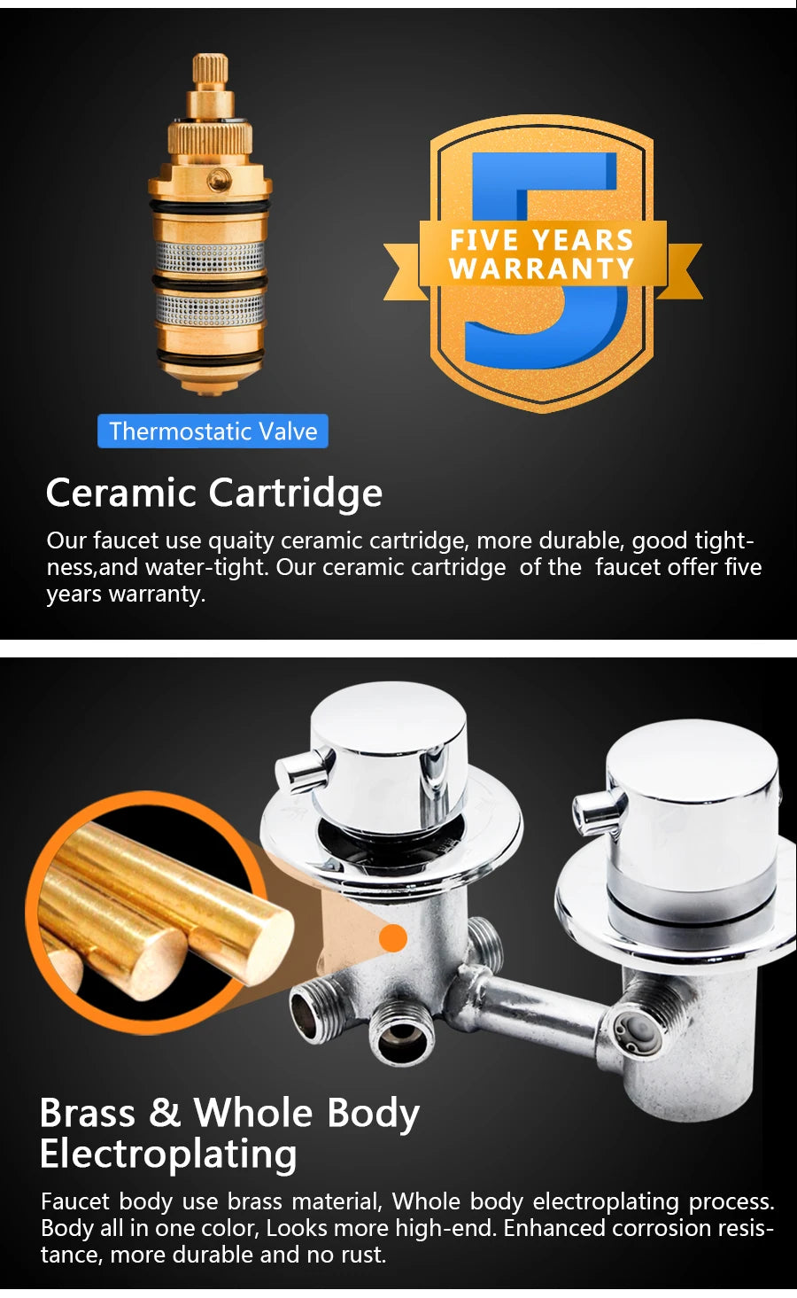 Vagsure 2/3/4/5ways Outlet Brass Mixing Valve Diverter