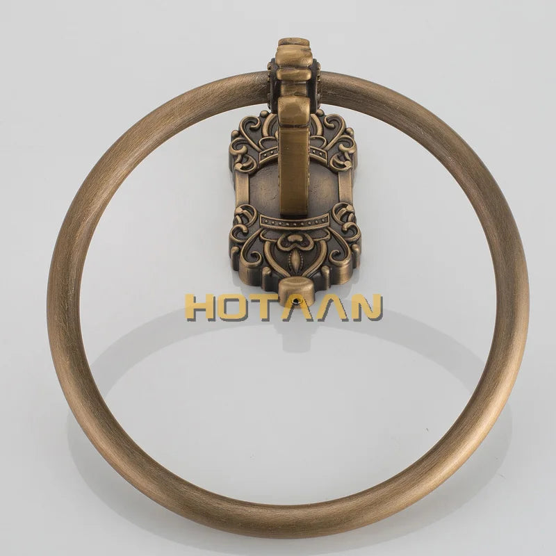 Solid Aluminium Wall-Mounted Round Antique Brass Color Towel
