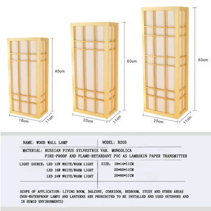 Modern Japanese Wall Lamp Tatami Style Minimalist Wall