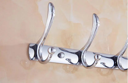 Wall Mounted Gold/Chrome/Rose Gold Clothes Hat Hook Row