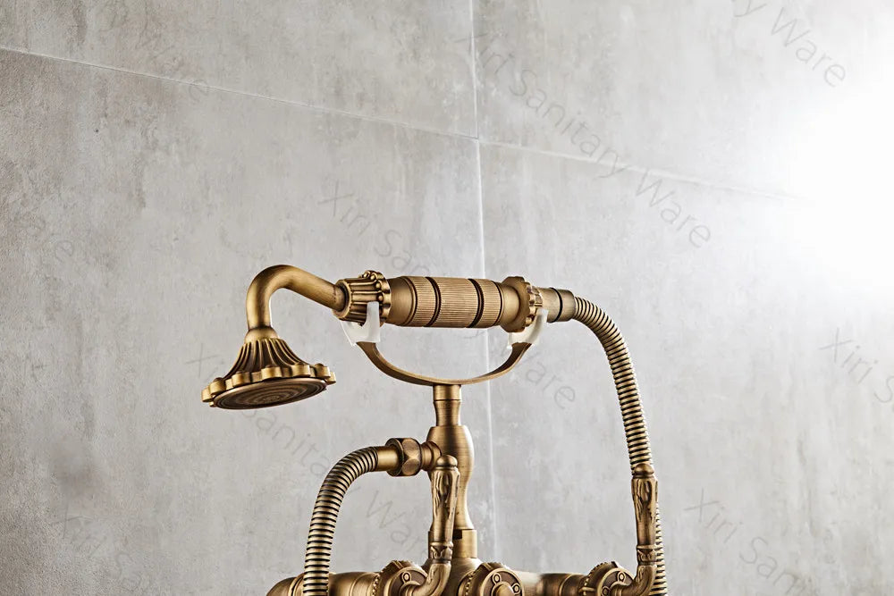 Luxury Antique Brass Bathroom Floor Mounted Standing Bathtub