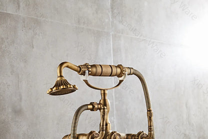 Luxury Antique Brass Bathroom Floor Mounted Standing Bathtub